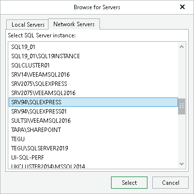 Browsing for Servers