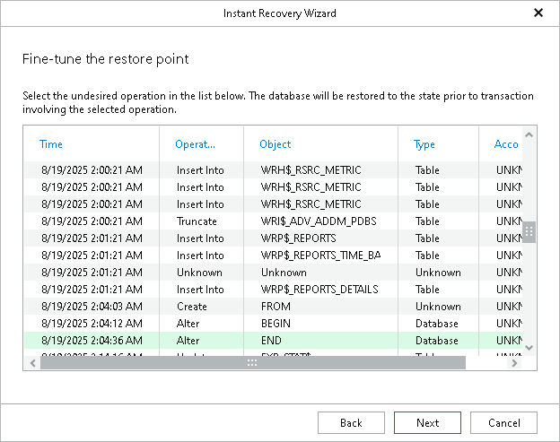Fine-Tuning Restore Point