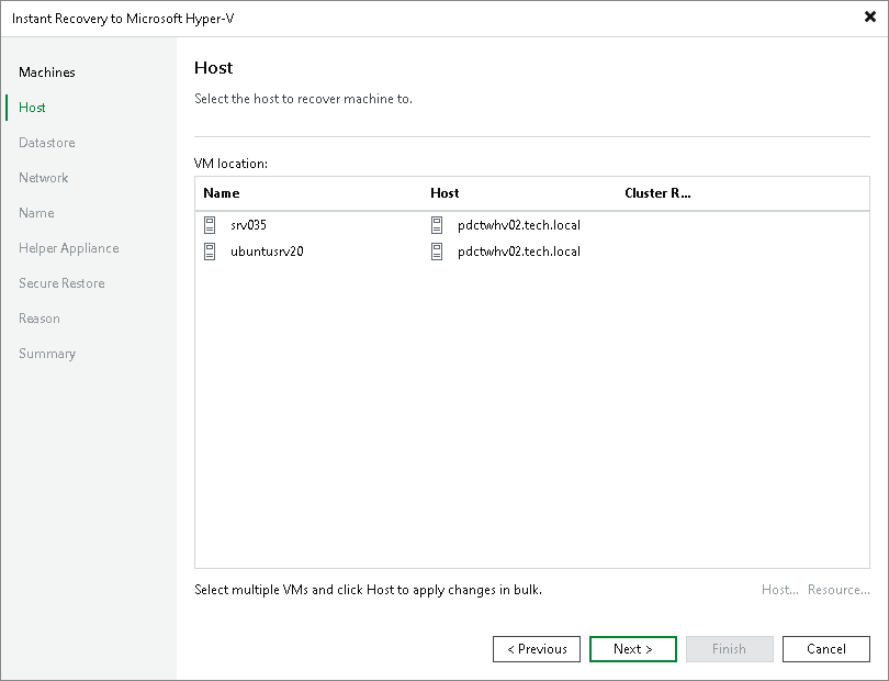 Step 5. Select Target Hosts
