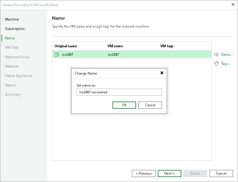 Step 4. Specify Names and Tags