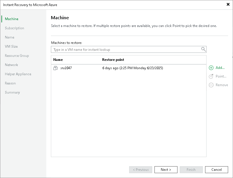Step 2. Select Workloads and Restore Points