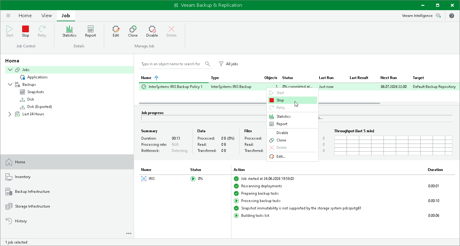 Stop Application Backup Policy