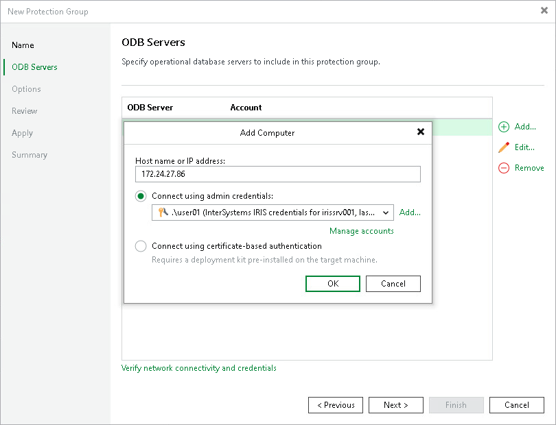 Step 3. Specify ODB Servers
