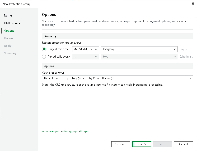 Step 4. Specify Discovery and Processing Options