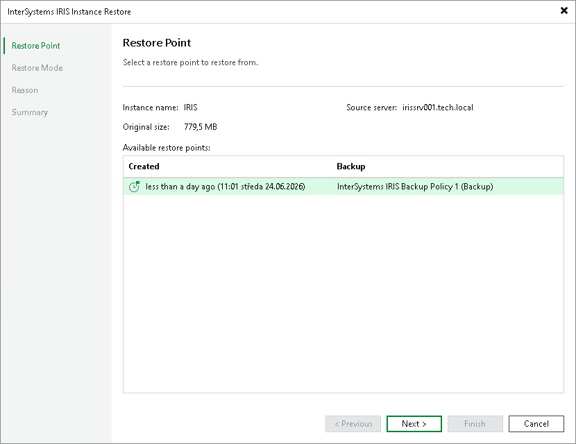 Step 2. Select Restore Point