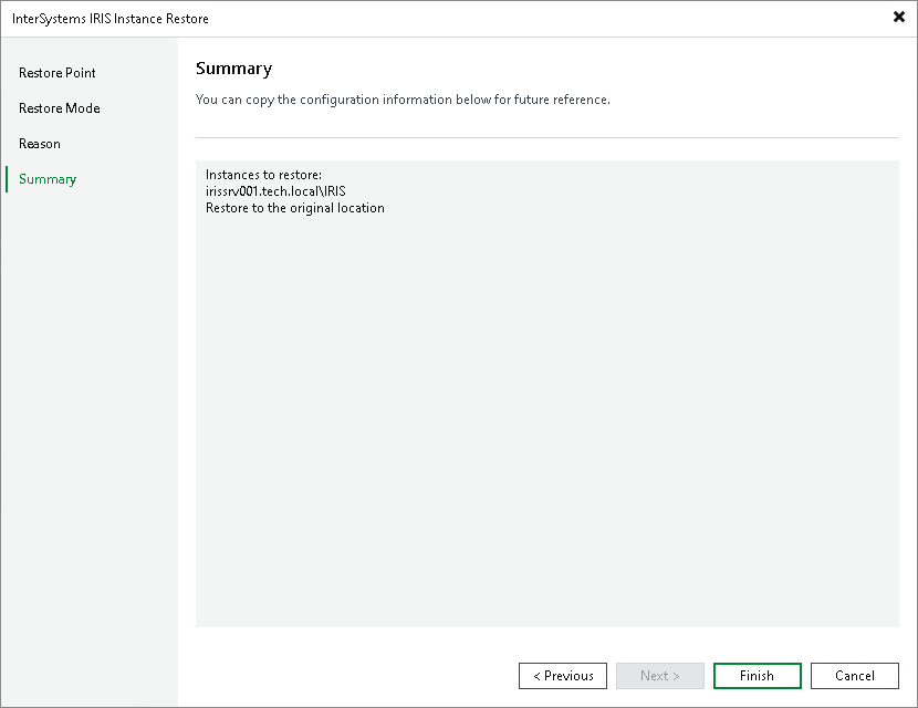 Step 5. Complete Restore Process