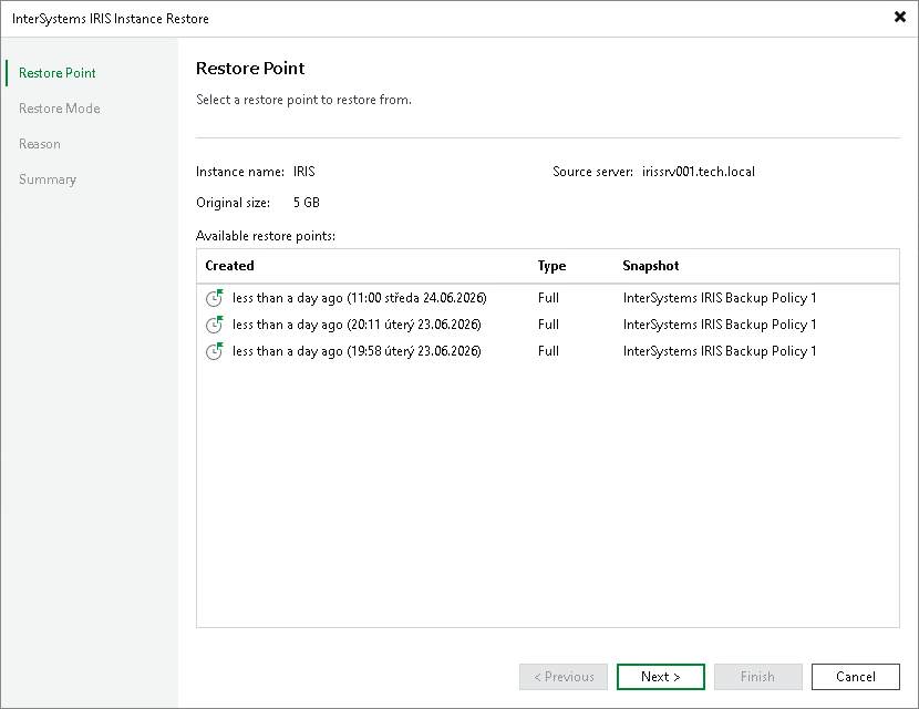 Step 2. Select Restore Point