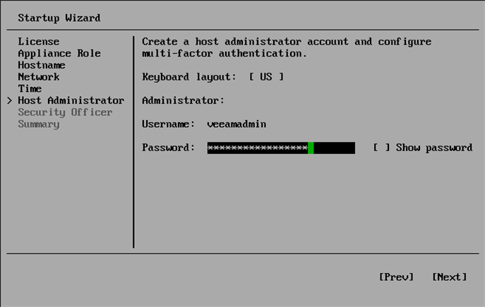 Step 9. Configure Host Administrator Account