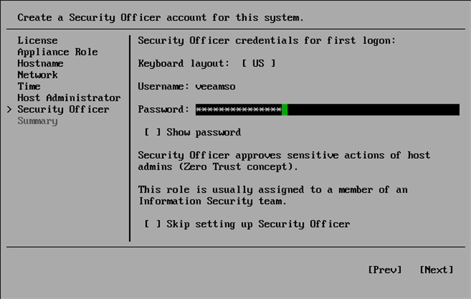 Step 10. Configure Security Officer Account