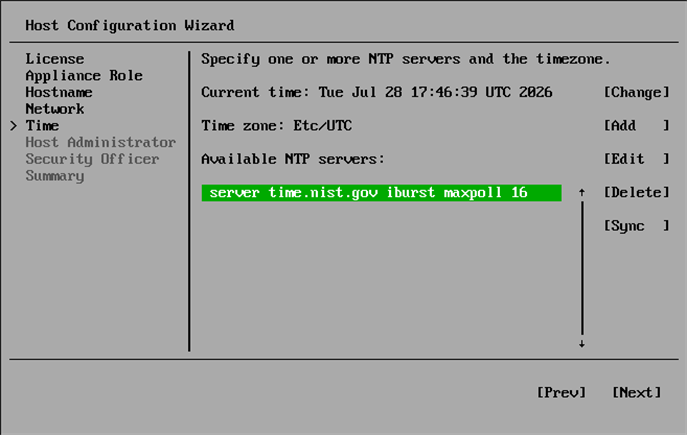 Step 8. Review Server Time Settings