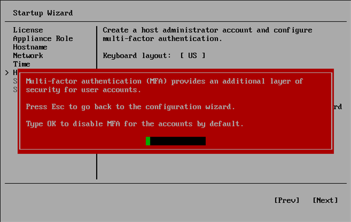 Step 9. Configure Host Administrator Account