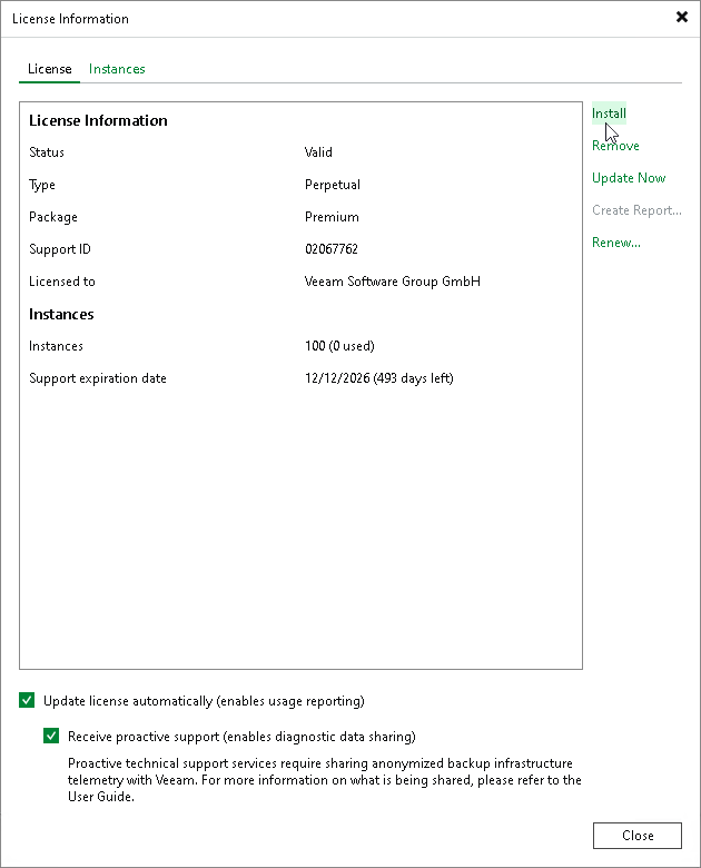 Installing License Using Console