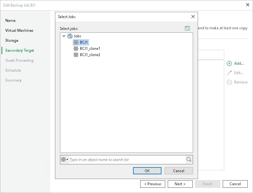 Linking Backup Jobs to Backup Copy Jobs