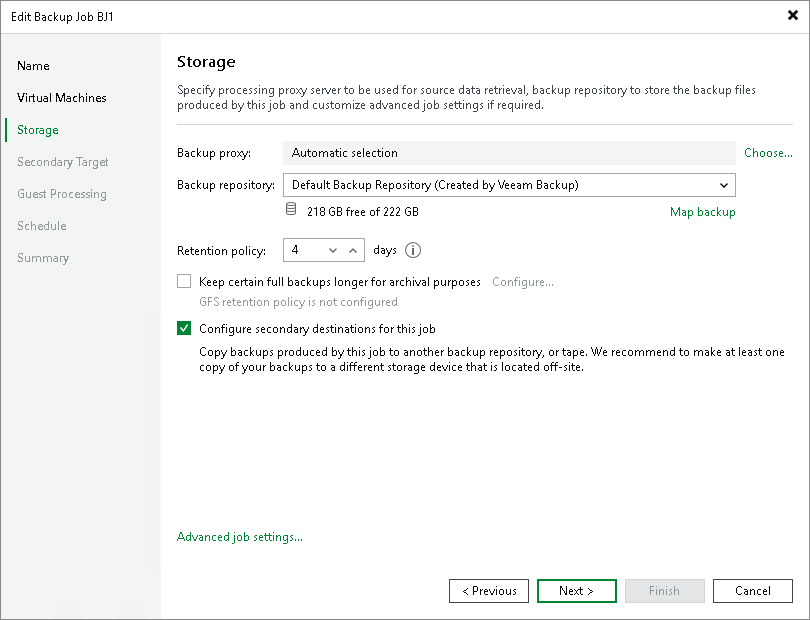 Linking Backup Jobs to Backup Copy Jobs