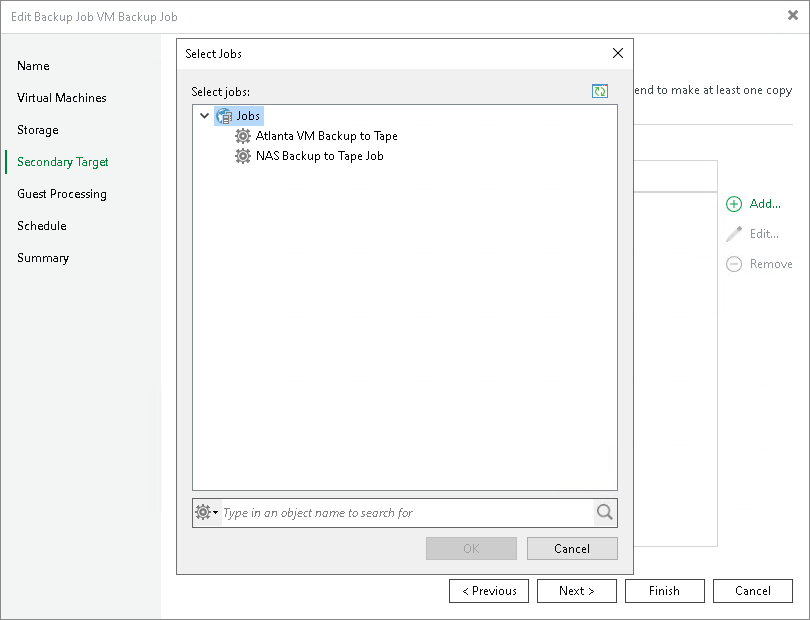 Linking Backup Jobs to Backup to Tape Jobs