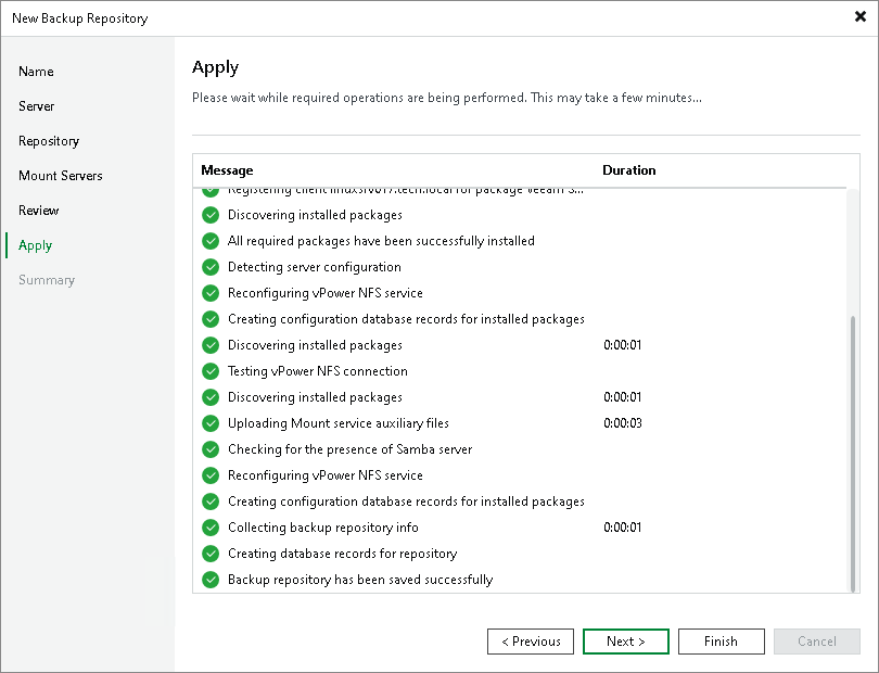 Step 7. Apply Backup Repository Settings