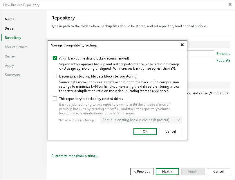 Step 4. Configure Backup Repository Settings