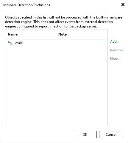 Malware Exclusions