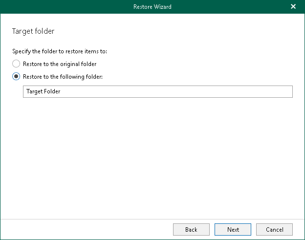 Specify Target Folder