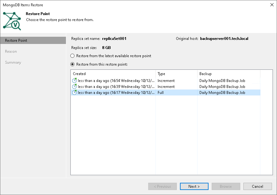 Step 2. Select Restore Point