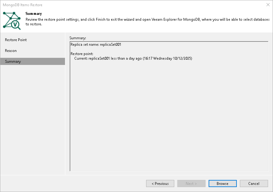 Step 8. Complete Restore Process