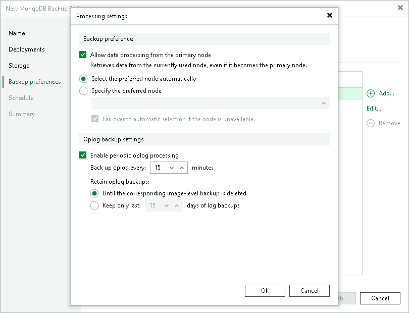 Processing Settings