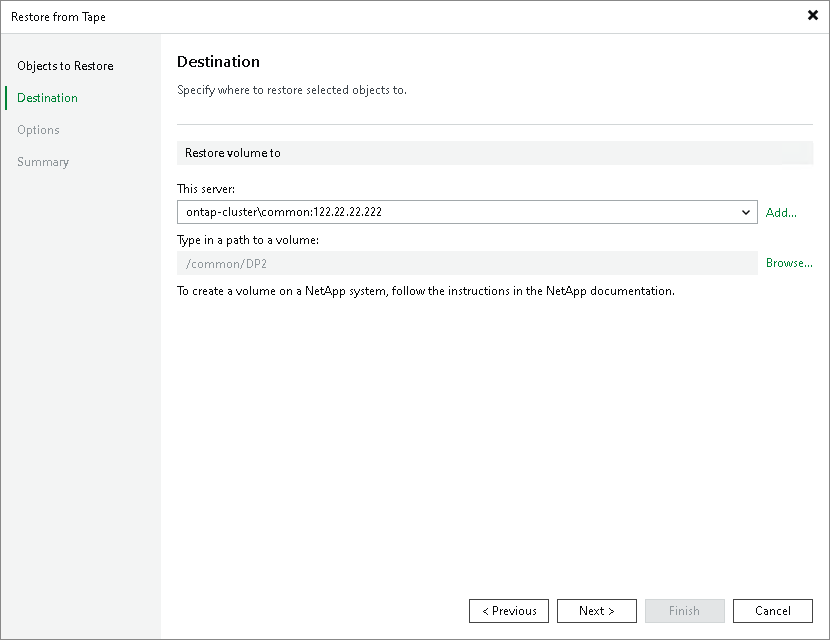 Step 3. Specify Restore Destination