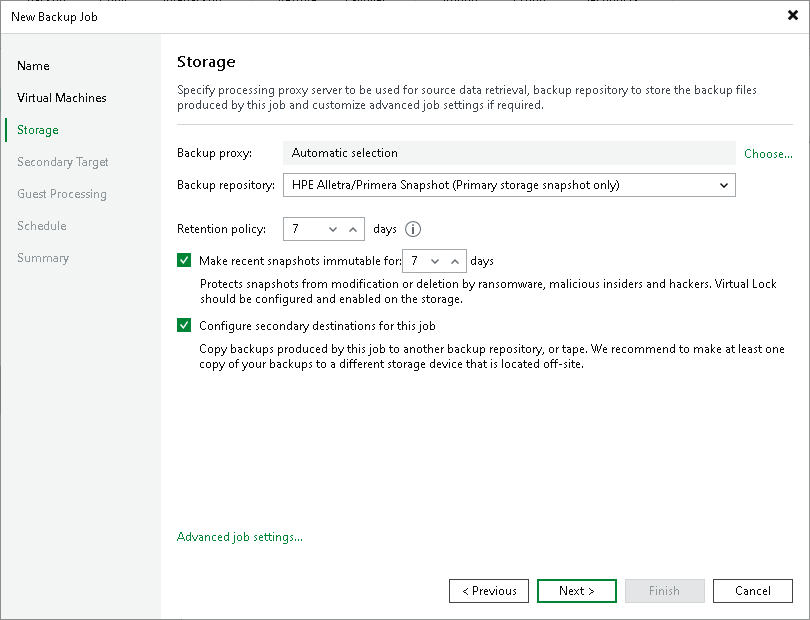Configuring Snapshot-Only Jobs