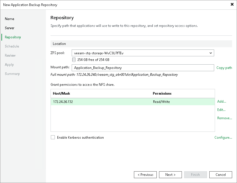 Step 4. Configure Backup Repository Settings