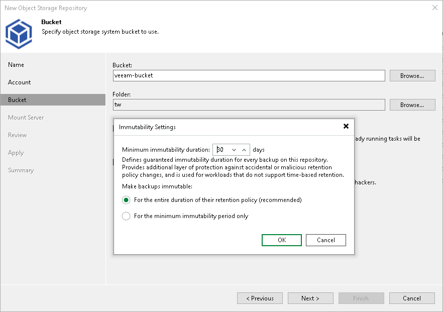 Step 4. Specify Object Storage Settings