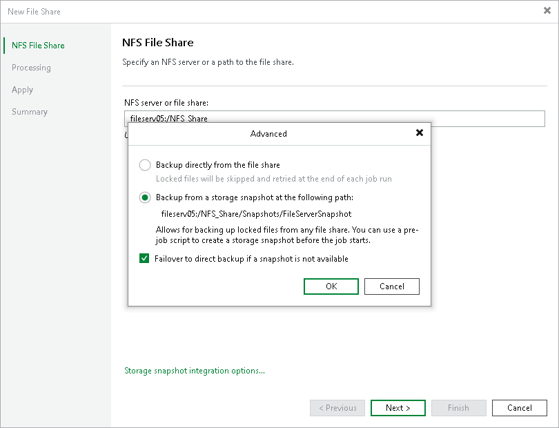 Step 3. Specify Advanced NFS File Share Settings