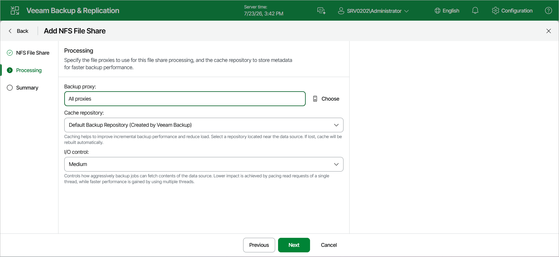 Step 3. Specify File Share Processing Settings