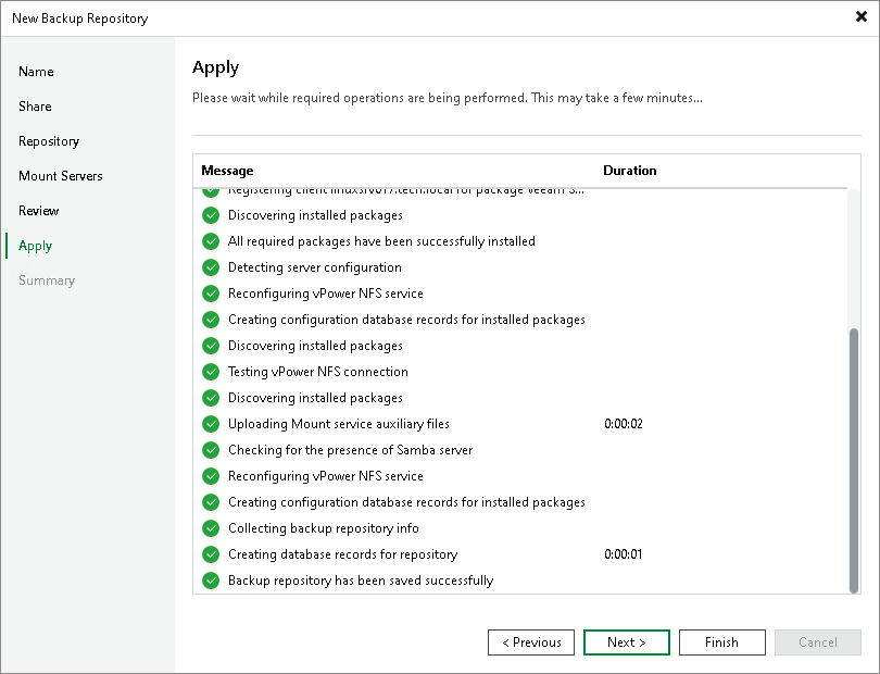 Step 7. Apply Backup Repository Settings