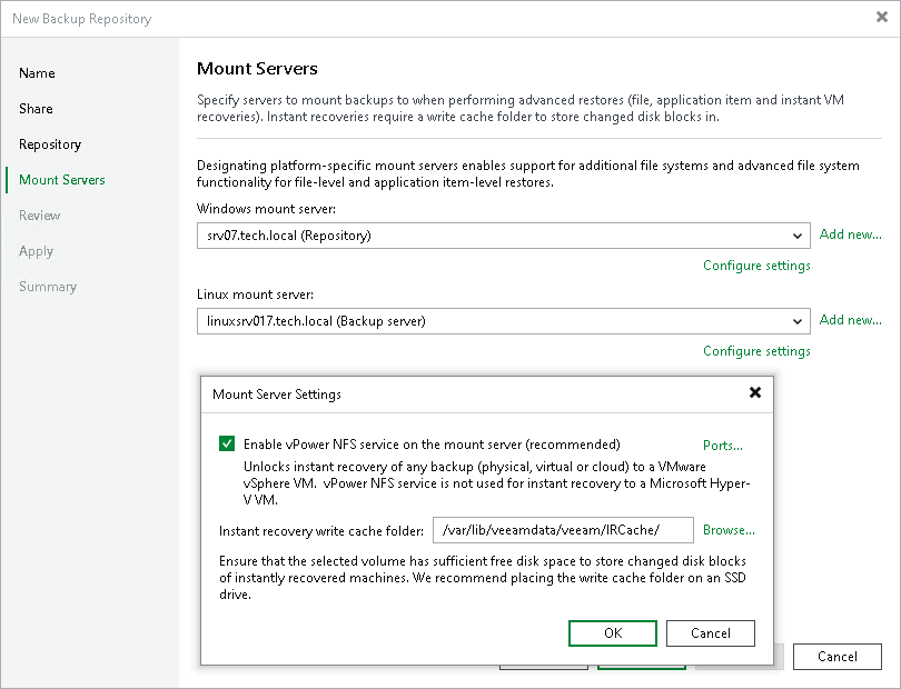 Step 5. Specify Mount Server Settings