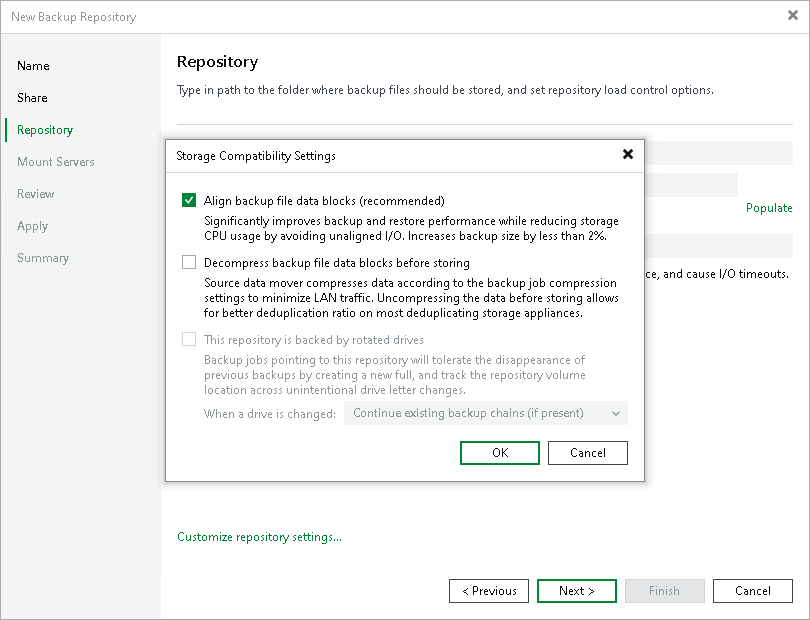 Step 4. Configure Backup Repository Settings