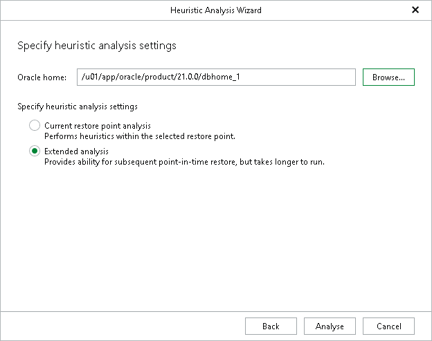 Specifying Heuristic Analysis Settings