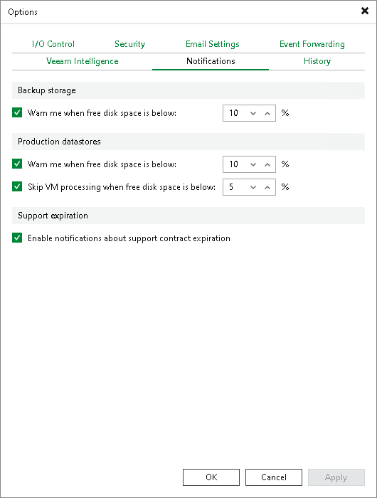 Specifying Global Notification Settings Using Console