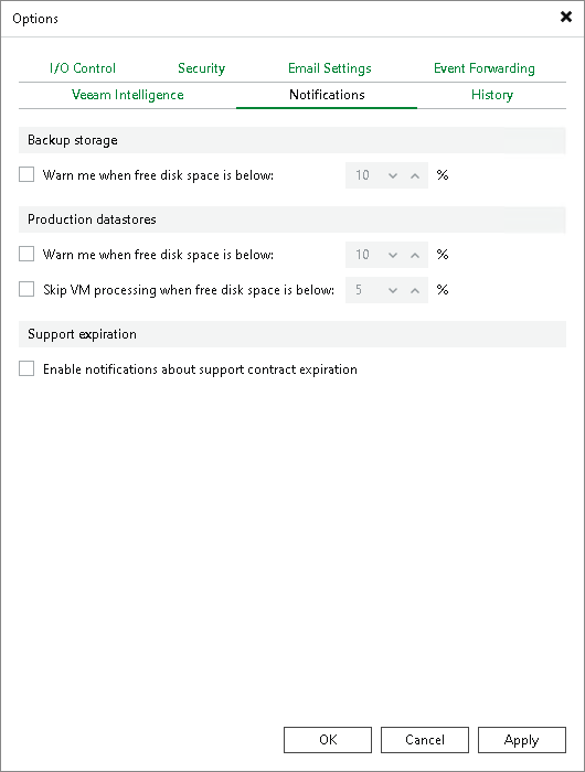 Specifying Global Notification Settings Using Console