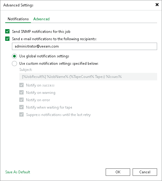 Notifications Settings