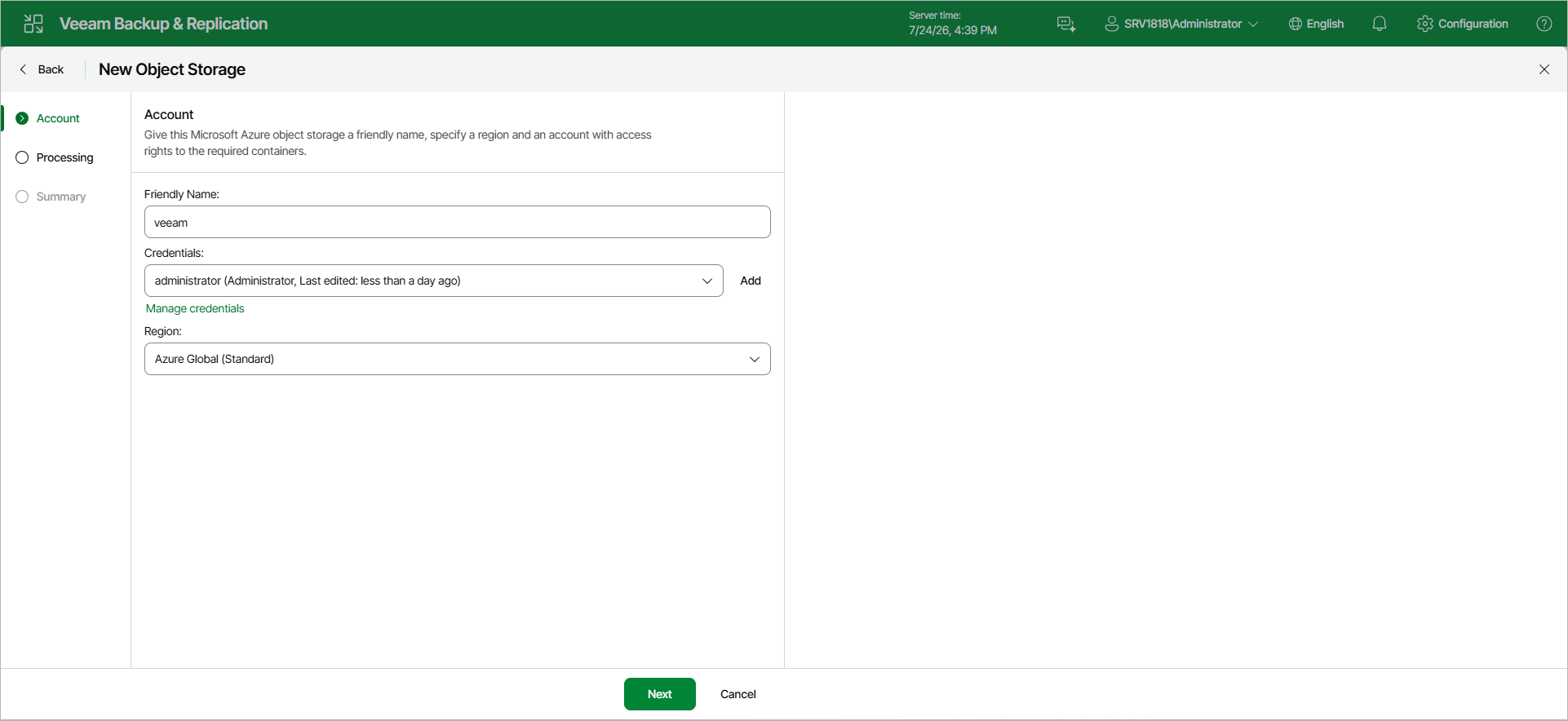 Step 2. Specify Account Settings