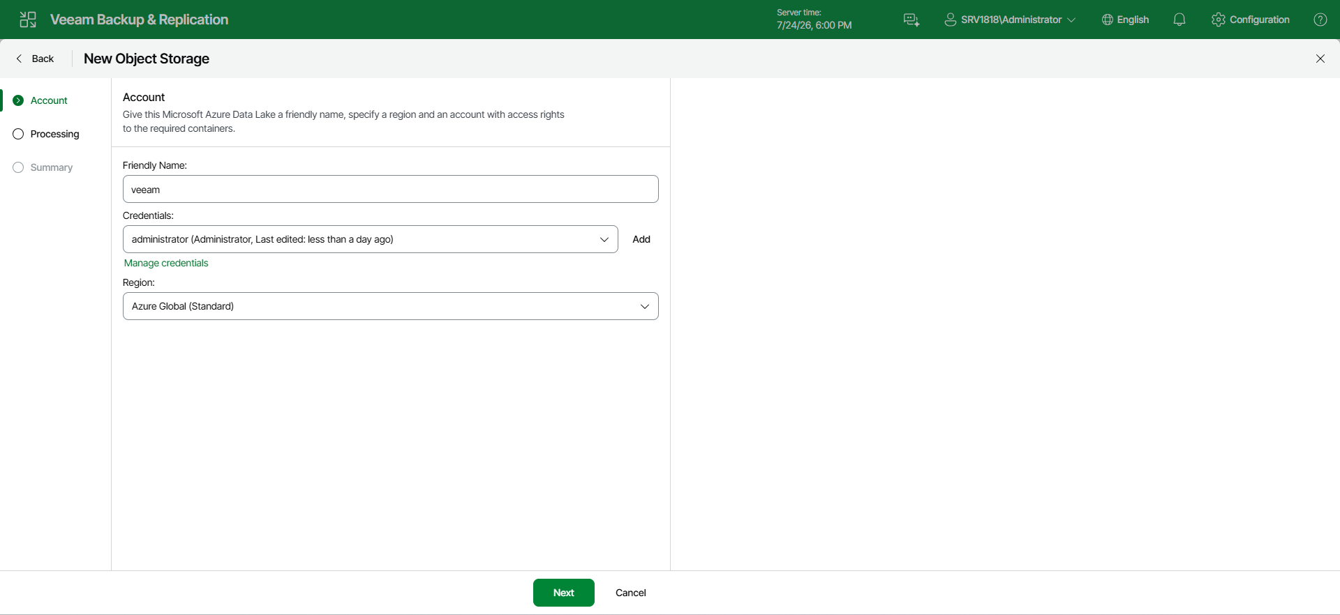 Step 2. Specify Account Settings