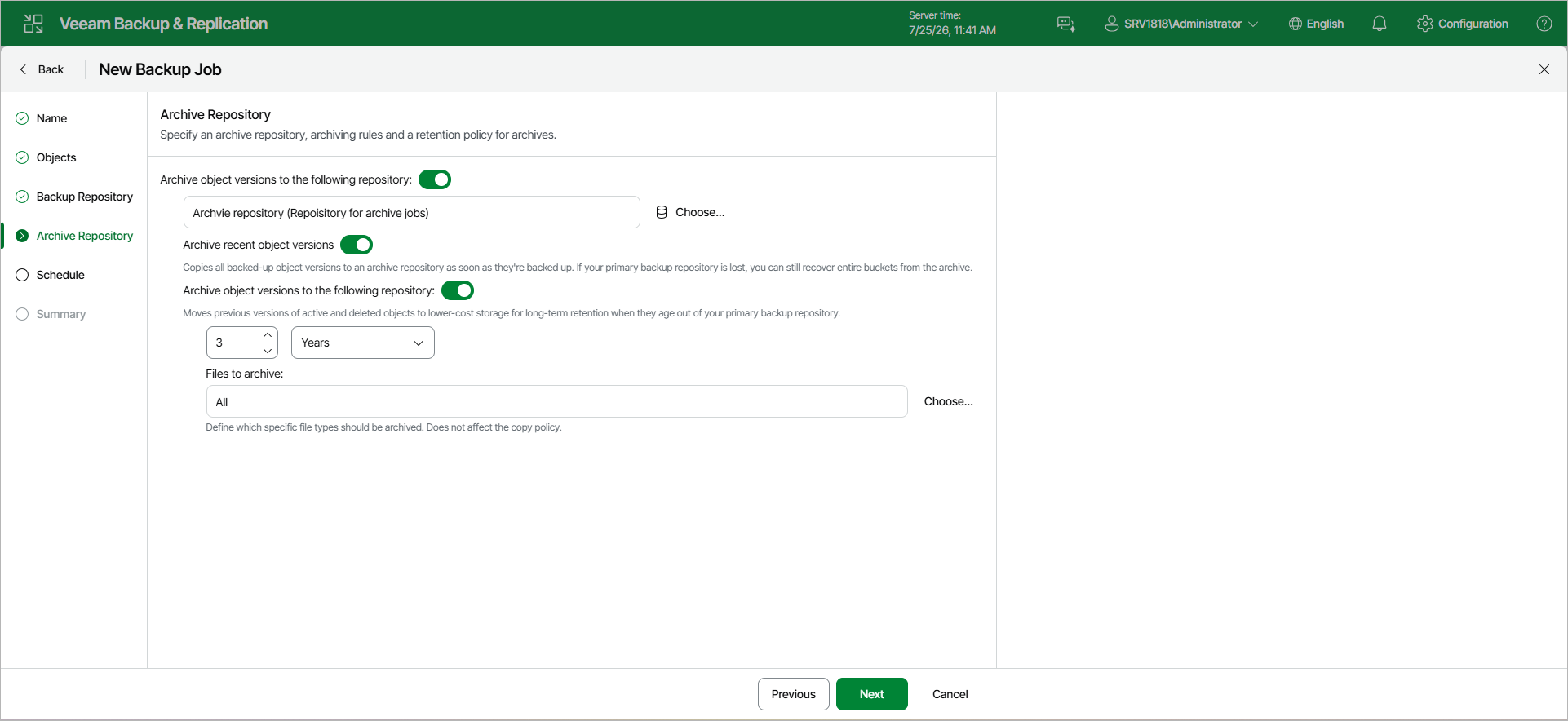 Step 6. Specify Archive Repository Settings