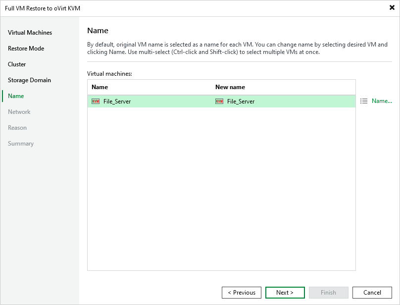Step 6. Specify VM Name