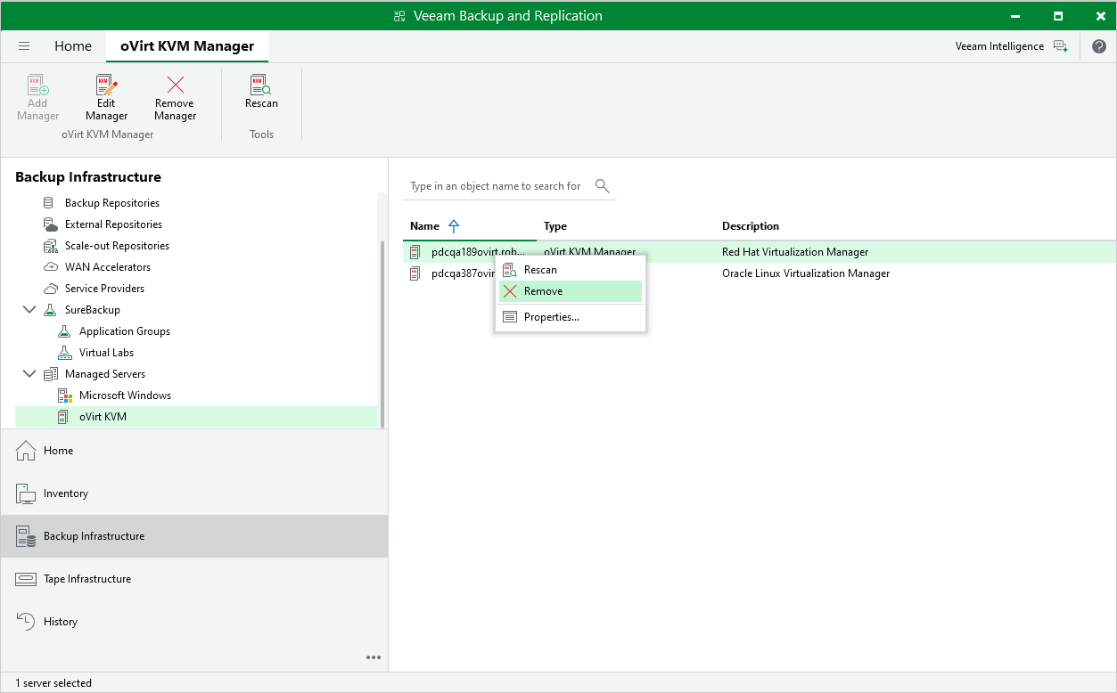 Removing RHV Manager
