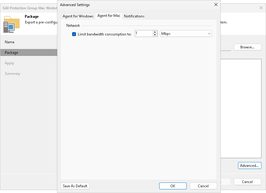 Veeam Agent for Mac Settings