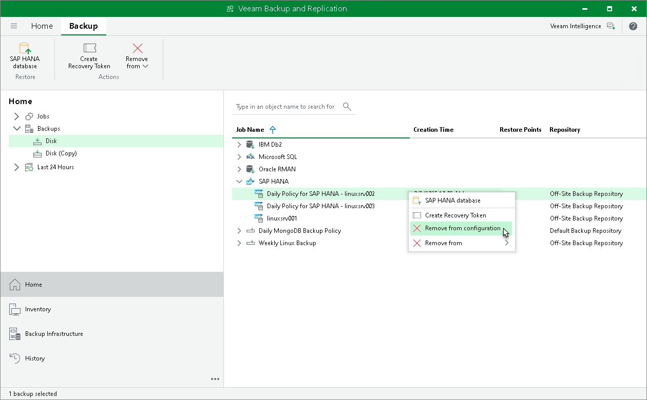 Remove from Configuration