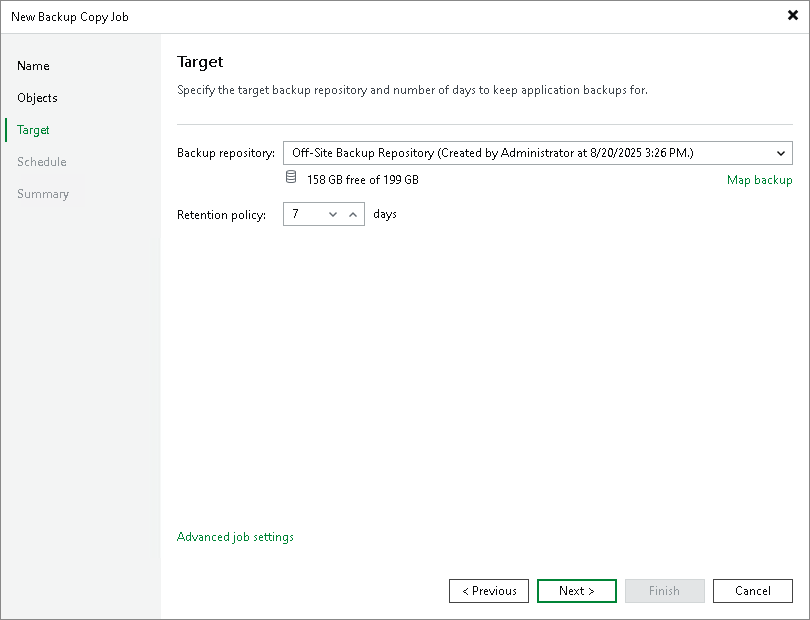 Step 4. Define Backup Copy Target