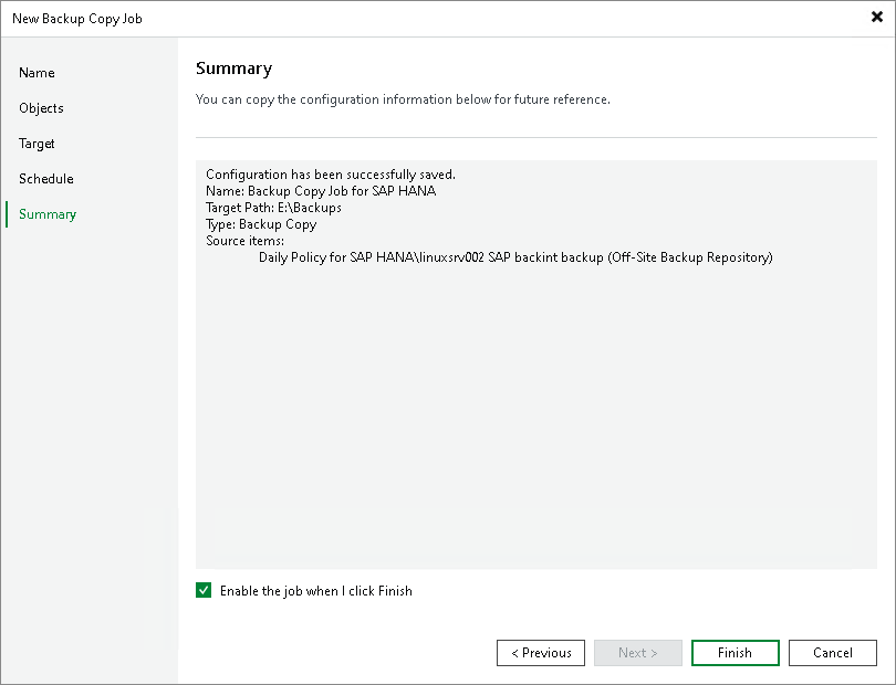 Step 7. Review Backup Copy Job Settings