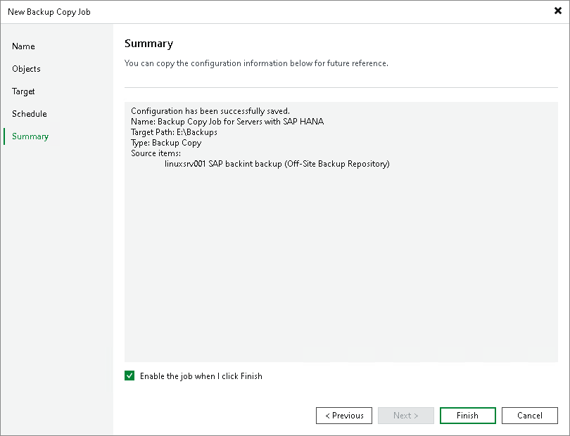 Step 7. Review Backup Copy Job Settings