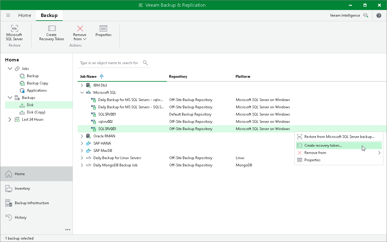 Backup in Veeam Backup & Replication